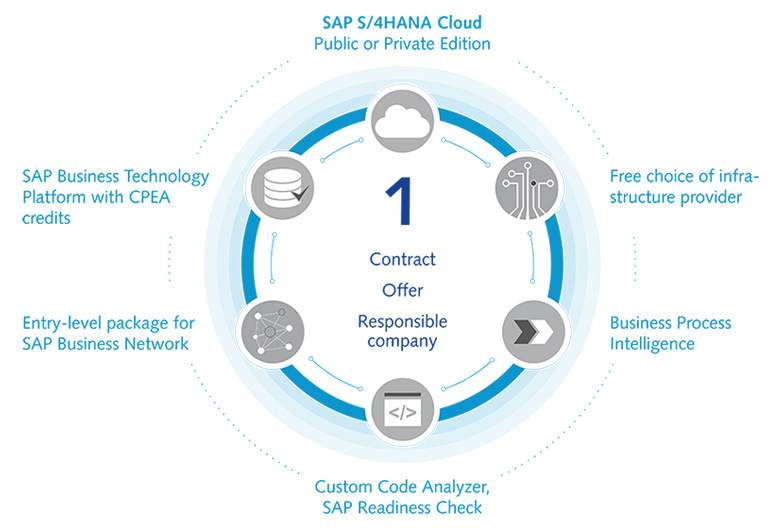 RISE with SAP components at a glance